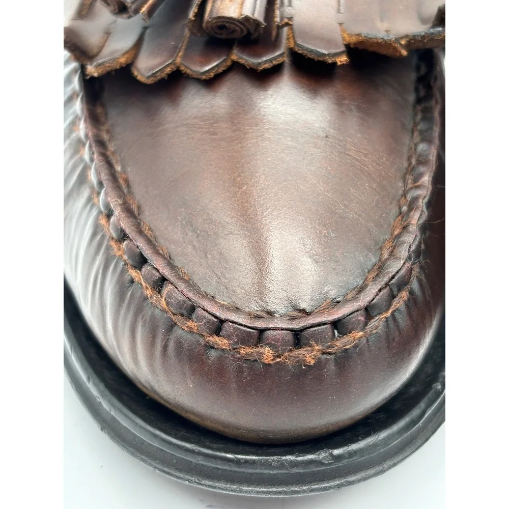 Bass Weejuns Men's Brown Leather Kiltie Tassel Loafers – Classic Dress Shoes